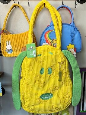 Peanuts Oversized Yellow & Green Corduroy Character Tote Bag
